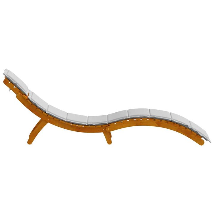 Liggestol 2 pcs Lysegrå 184 x 55 x 64cm Massivt akacietræ