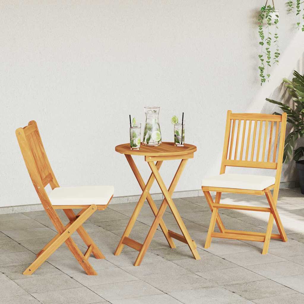 Sammenklappelig stol med pude 2 pcs Hvid 49 x 57.5 x 92cm