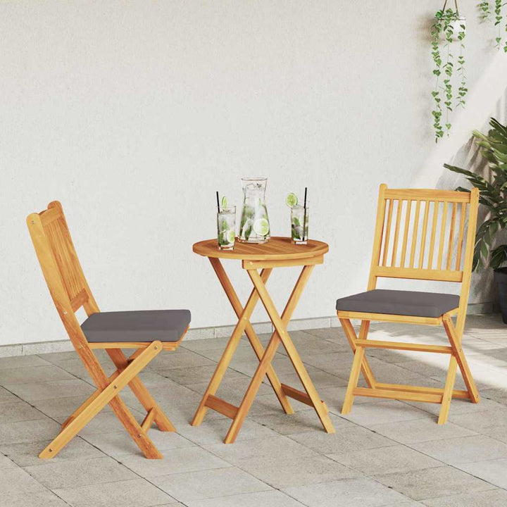 Sammenklappelig stol med pude 2 pcs Grå 49 x 57.5 x 92cm