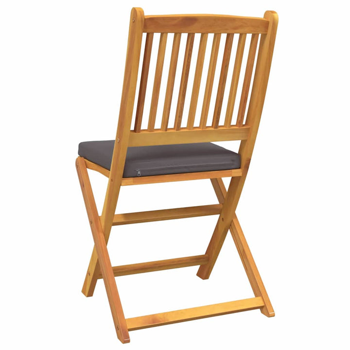 Sammenklappelig stol med pude 2 pcs Grå 49 x 57.5 x 92cm