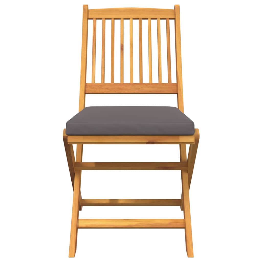 Sammenklappelig stol med pude 2 pcs Grå 49 x 57.5 x 92cm