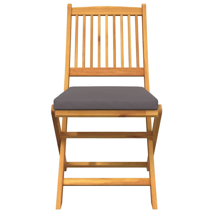 Sammenklappelig stol med pude 2 pcs Grå 49 x 57.5 x 92cm