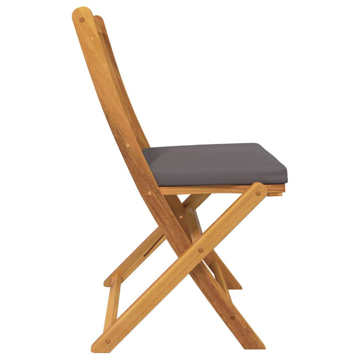 Sammenklappelig stol med pude 2 pcs Grå 49 x 57.5 x 92cm