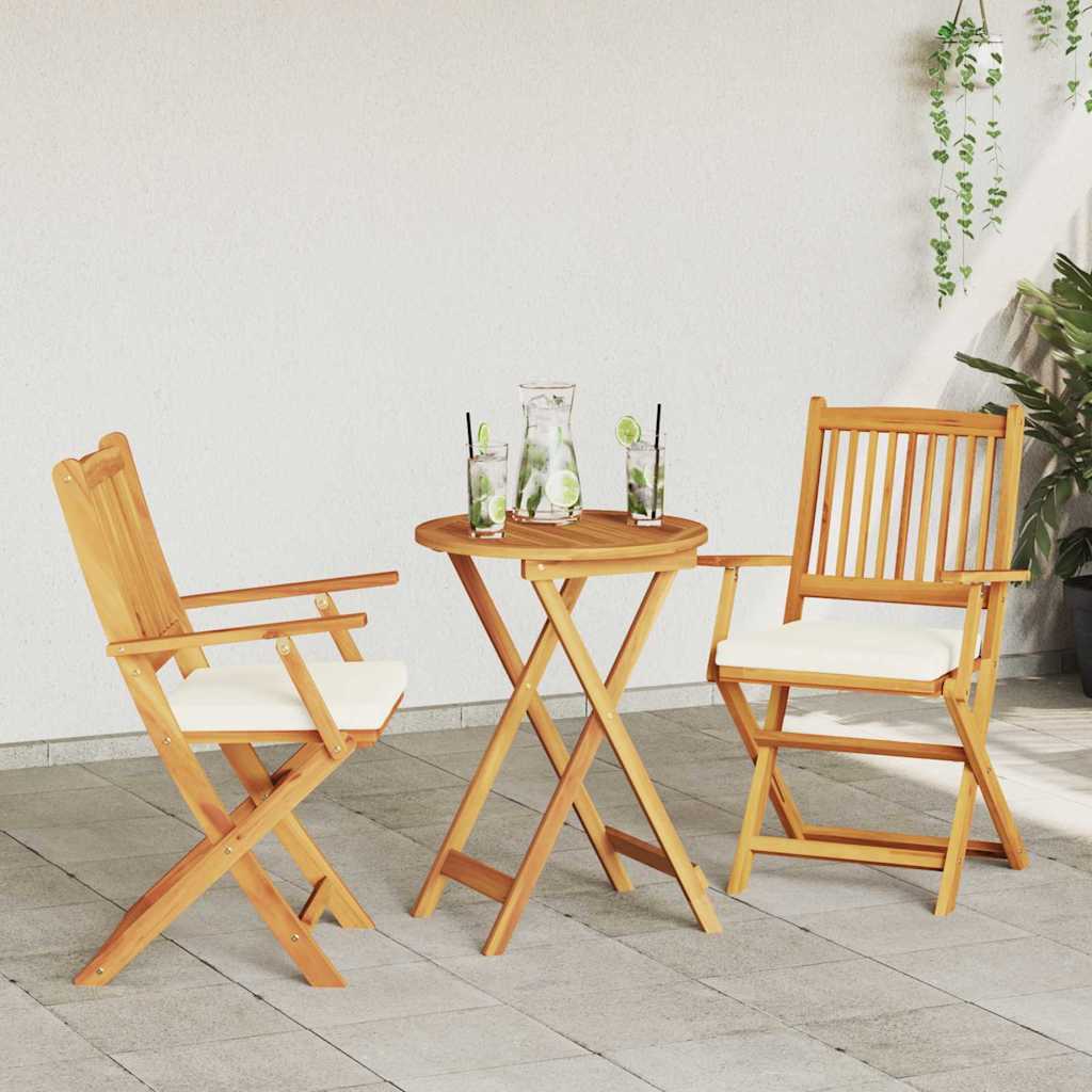 Sammenklappelig stol med pude 2 pcs Hvid 49 x 57.5 x 92cm
