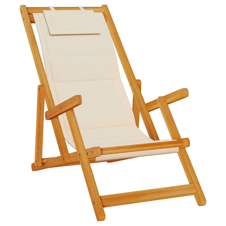 Strandstol 2 pcs Brun 61.5 x 123 x 82cm Massivt akacietræ