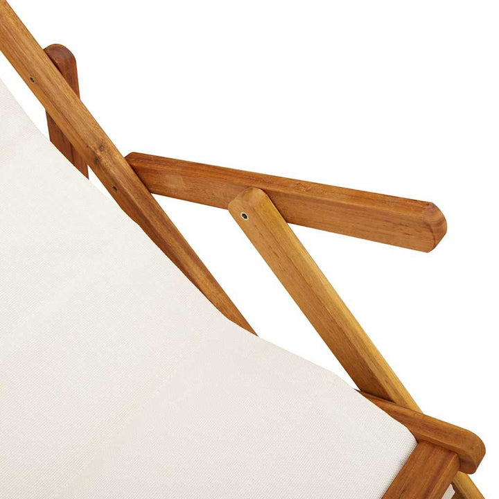 Strandstol 2 pcs Brun 61.5 x 123 x 82cm Massivt akacietræ