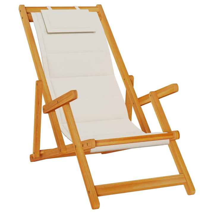 Strandstol 2 pcs Brun 61.5 x 123 x 82cm Massivt akacietræ