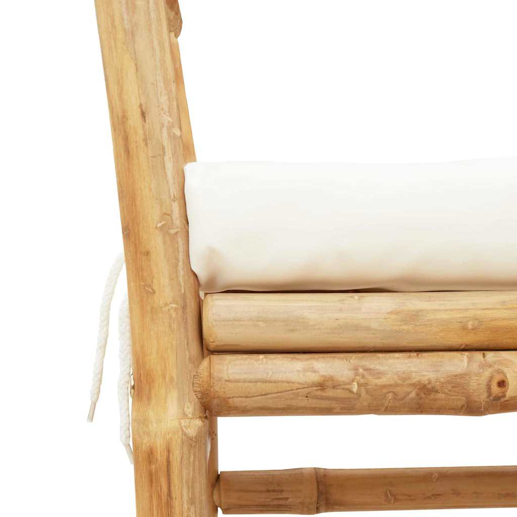 Havebænk med pude Brun 110 x 38 x 65cm Bambus