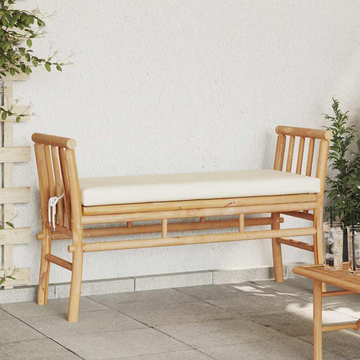 Havebænk med pude Brun 110 x 38 x 65cm Bambus