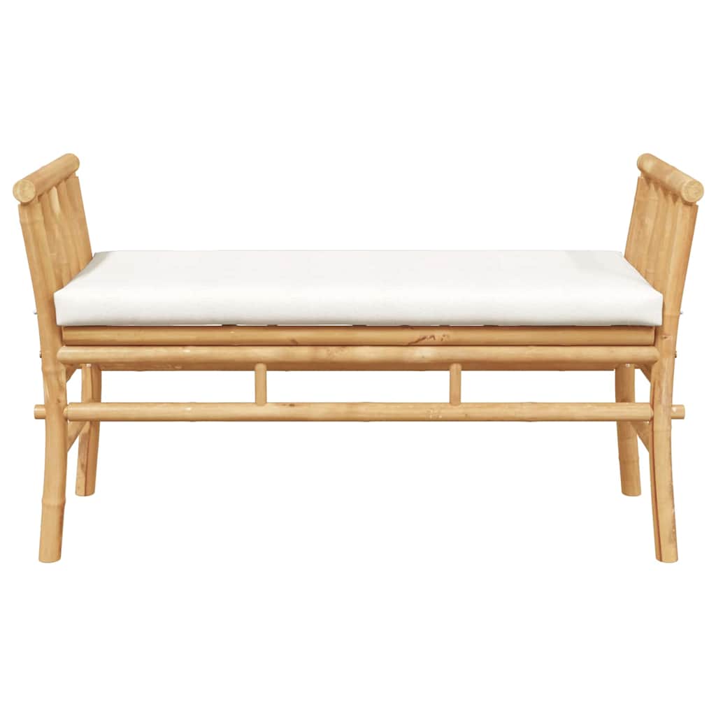 Havebænk med pude Brun 110 x 38 x 65cm Bambus
