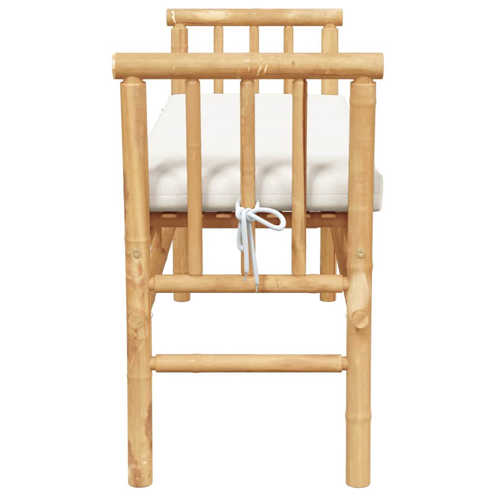 Havebænk med pude Brun 110 x 38 x 65cm Bambus