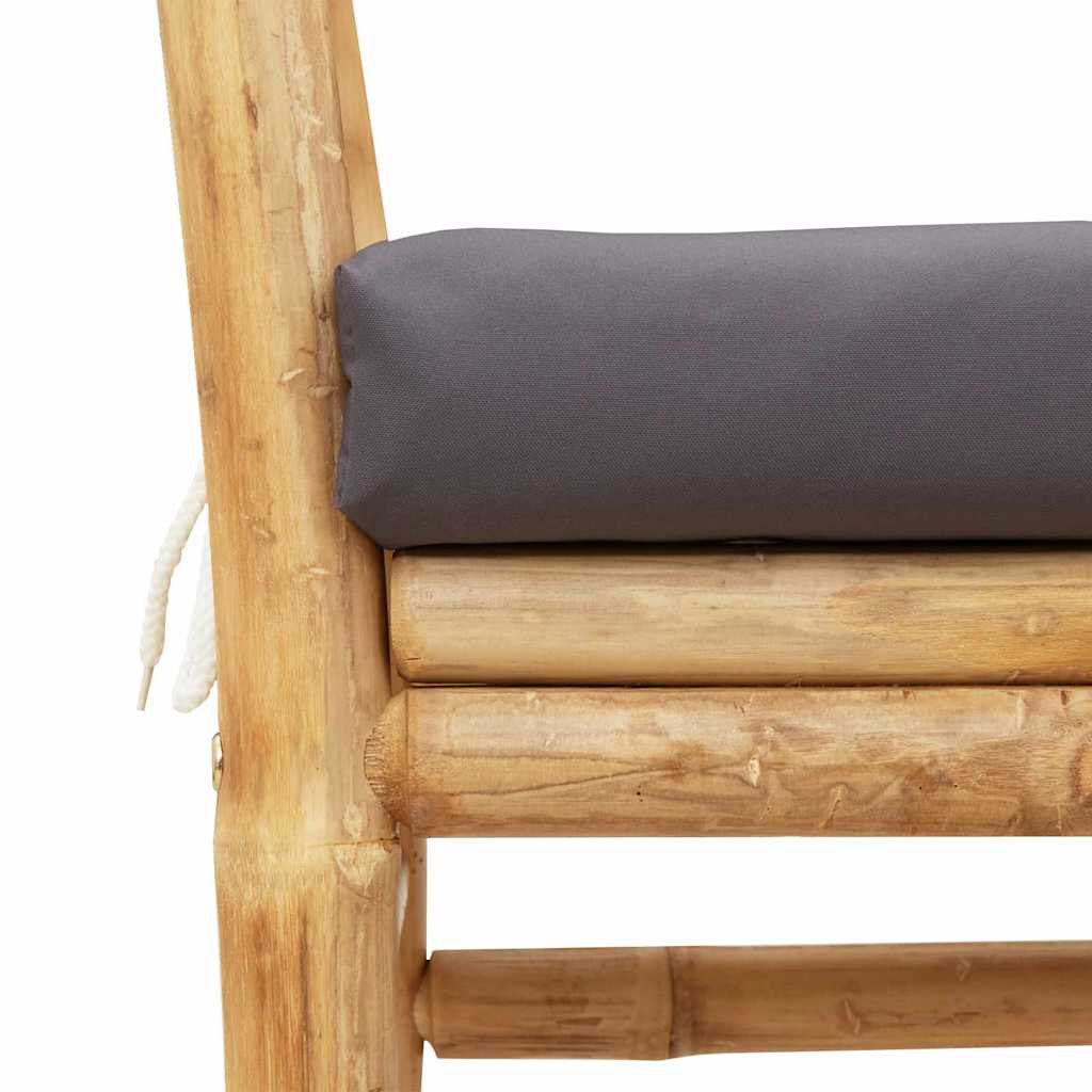 Havebænk med pude Brun 110 x 38 x 65cm Bambus