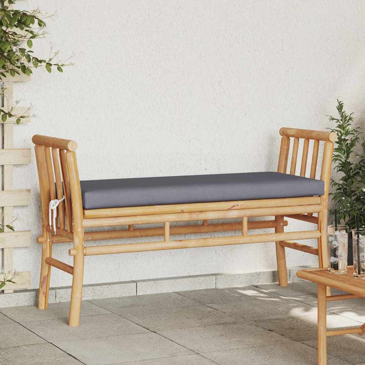Havebænk med pude Brun 110 x 38 x 65cm Bambus