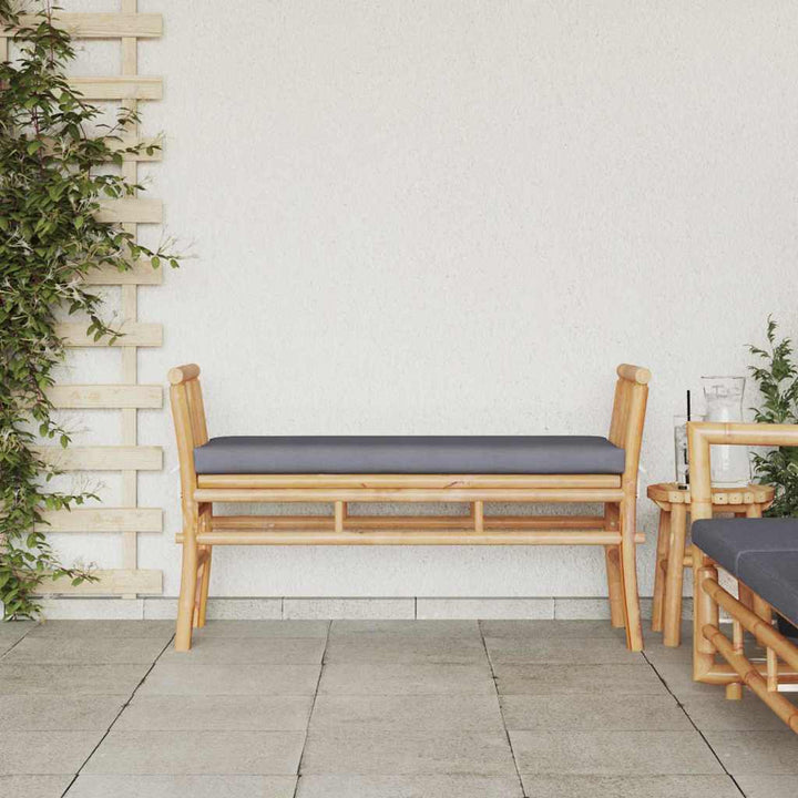 Havebænk med pude Brun 110 x 38 x 65cm Bambus