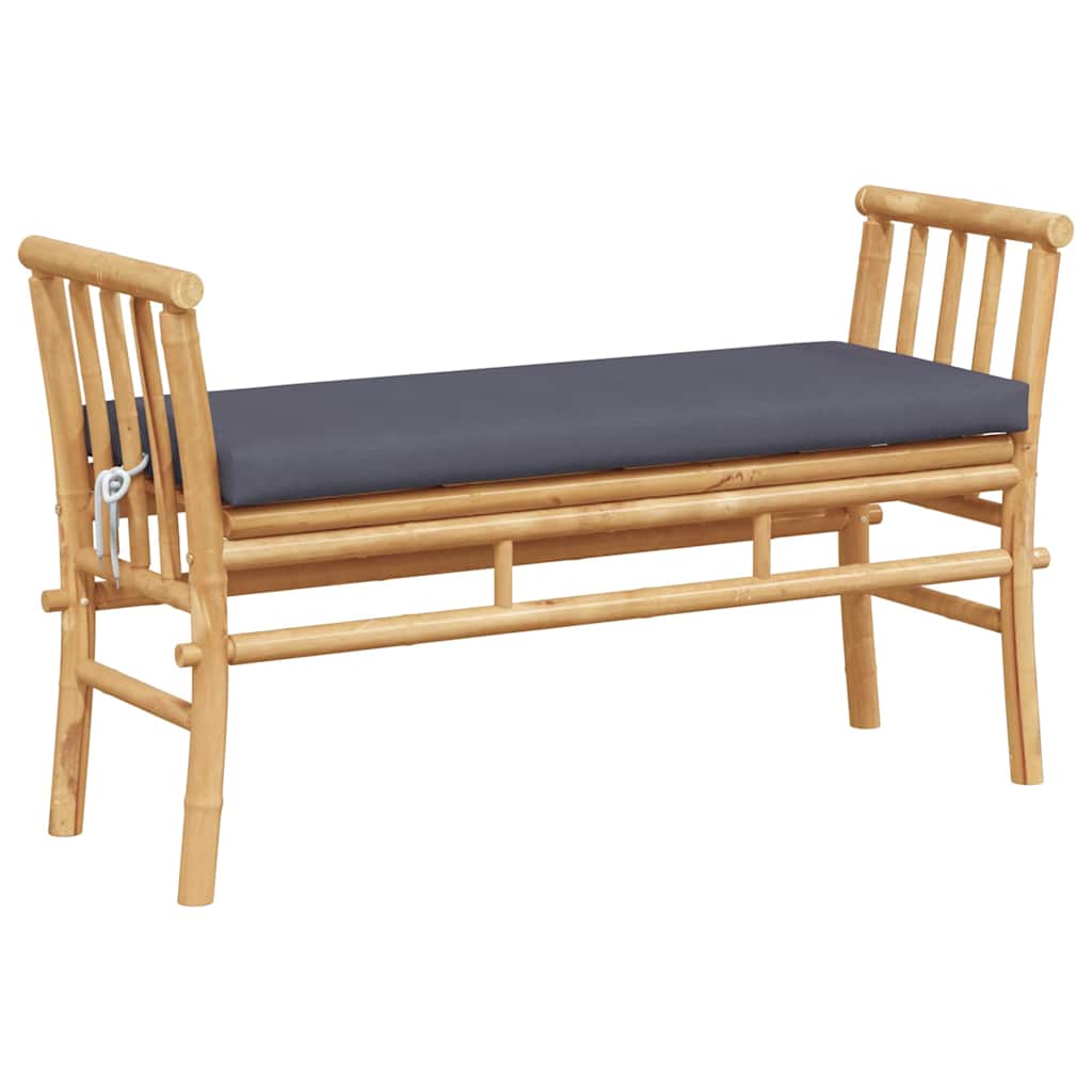 Havebænk med pude Brun 110 x 38 x 65cm Bambus