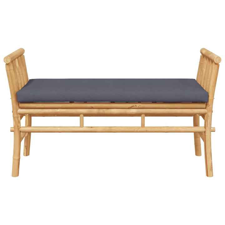 Havebænk med pude Brun 110 x 38 x 65cm Bambus