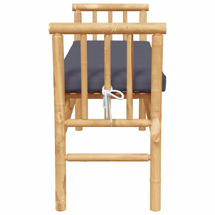 Havebænk med pude Brun 110 x 38 x 65cm Bambus