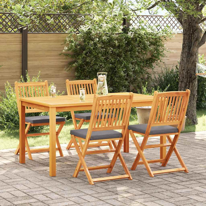 Sammenklappelig stol med pude 4 pcs Grå 49 x 57.5 x 92cm