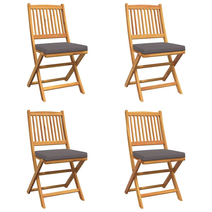 Sammenklappelig stol med pude 4 pcs Grå 49 x 57.5 x 92cm