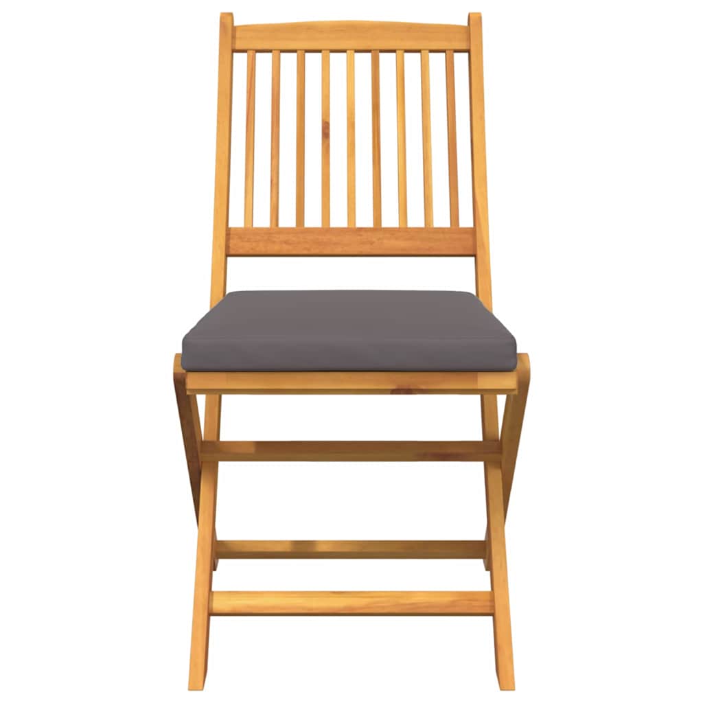 Sammenklappelig stol med pude 4 pcs Grå 49 x 57.5 x 92cm