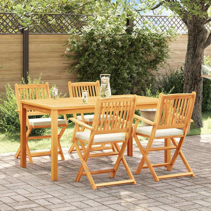 Sammenklappelig stol med pude 4 pcs Hvid 49 x 57.5 x 92cm