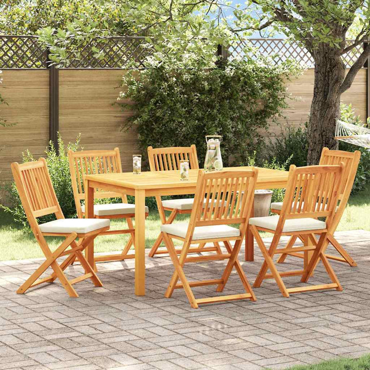 Sammenklappelig stol med pude 6 pcs Hvid 49 x 57.5 x 92cm