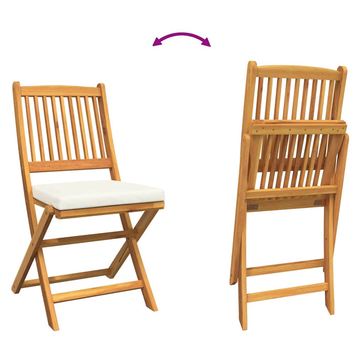 Sammenklappelig stol med pude 6 pcs Hvid 49 x 57.5 x 92cm