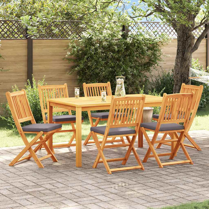 Sammenklappelig stol med pude 6 pcs Grå 49 x 57.5 x 92cm