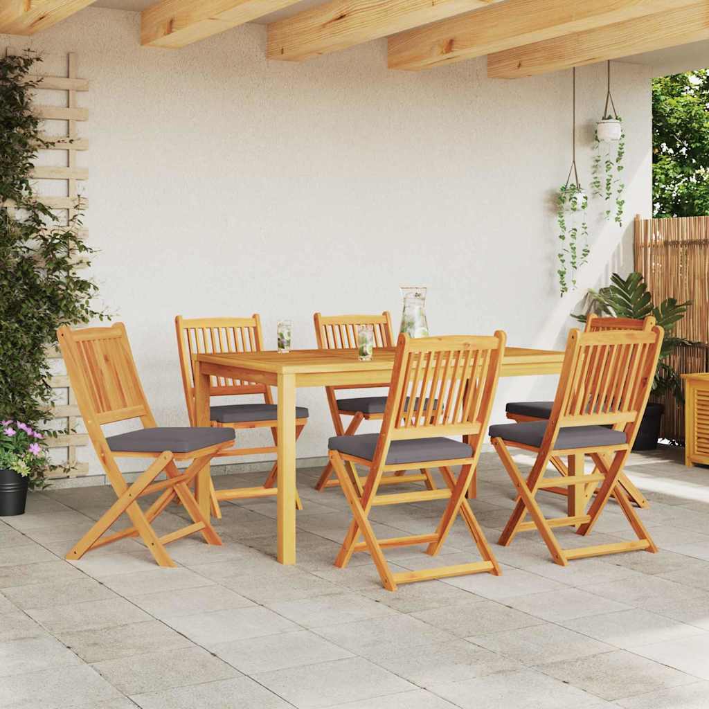 Sammenklappelig stol med pude 6 pcs Grå 49 x 57.5 x 92cm