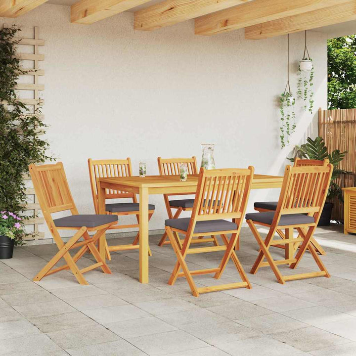 Sammenklappelig stol med pude 6 pcs Grå 49 x 57.5 x 92cm