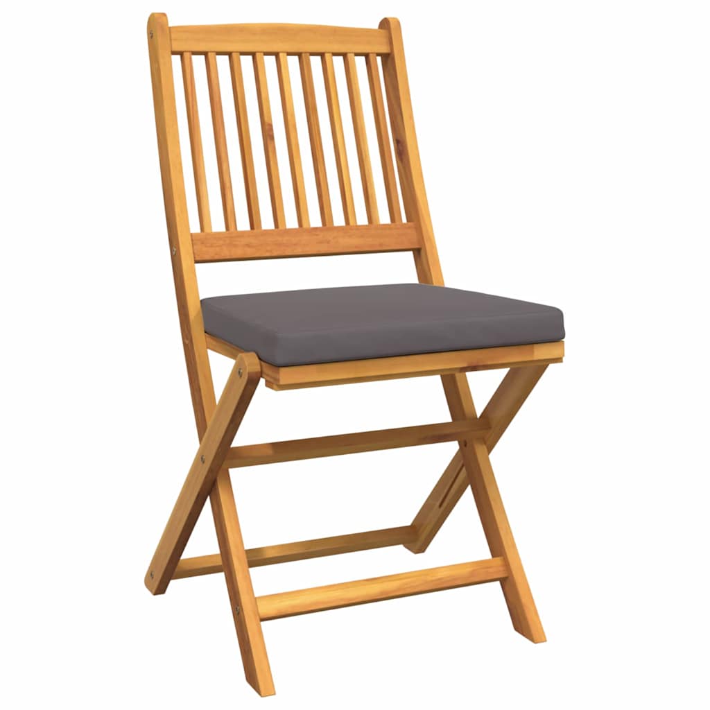 Sammenklappelig stol med pude 6 pcs Grå 49 x 57.5 x 92cm