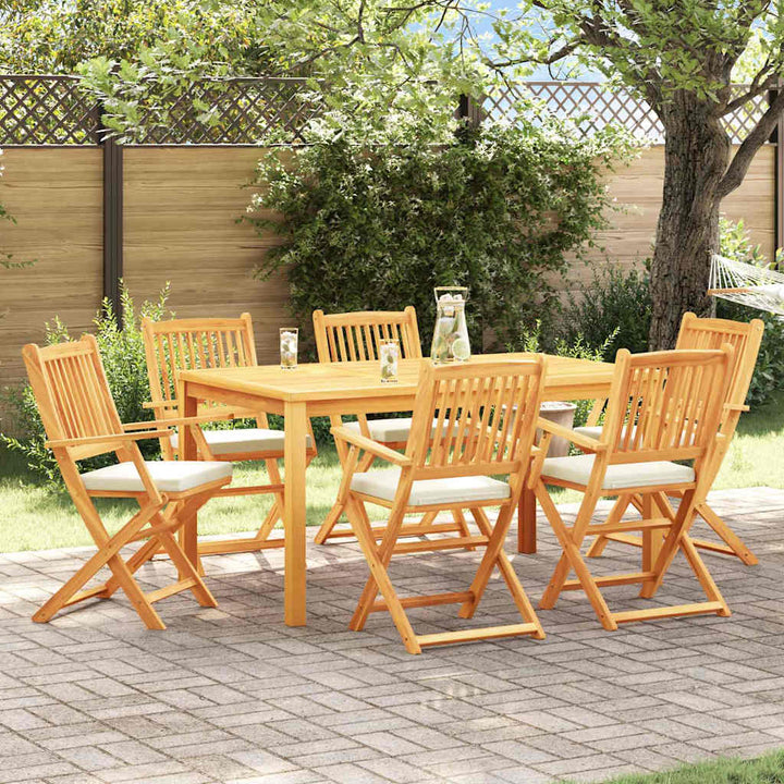 Sammenklappelig stol med pude 6 pcs Hvid 49 x 57.5 x 92cm