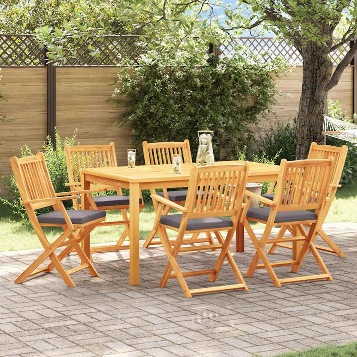 Sammenklappelig stol med pude 6 pcs Grå 49 x 57.5 x 92cm