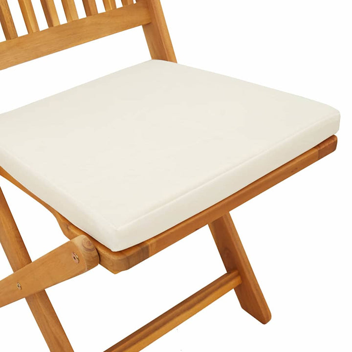 Sammenklappelig stol med pude 8 pcs Hvid 49 x 57.5 x 92cm