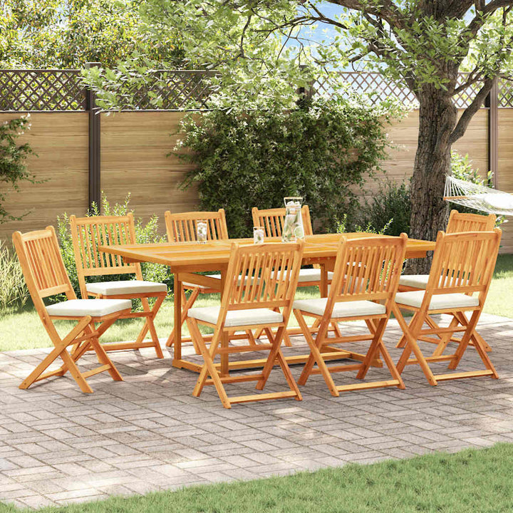 Sammenklappelig stol med pude 8 pcs Hvid 49 x 57.5 x 92cm