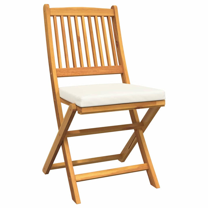 Sammenklappelig stol med pude 8 pcs Hvid 49 x 57.5 x 92cm