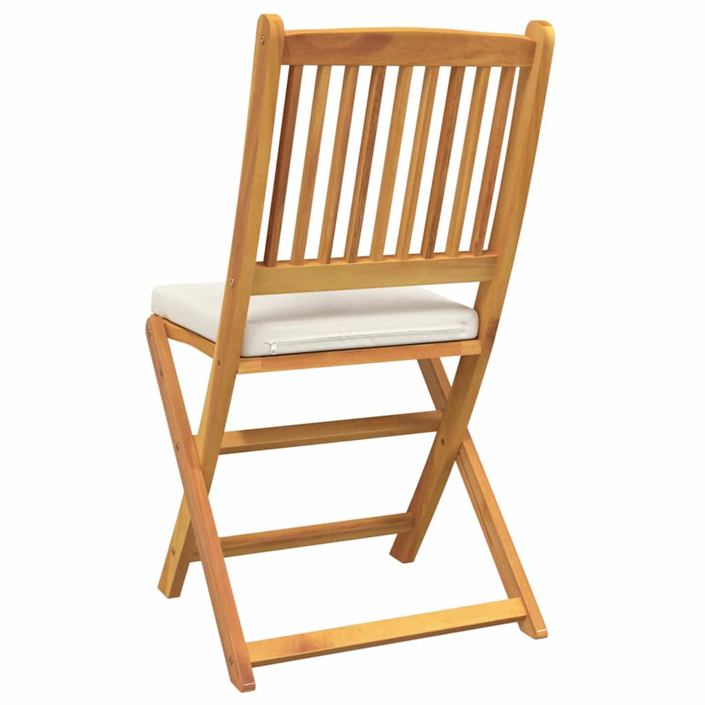 Sammenklappelig stol med pude 8 pcs Hvid 49 x 57.5 x 92cm