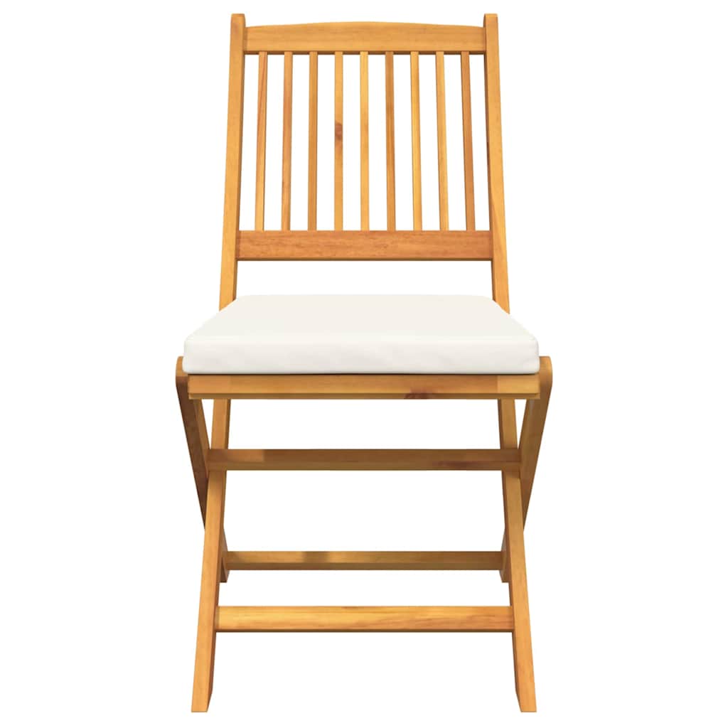 Sammenklappelig stol med pude 8 pcs Hvid 49 x 57.5 x 92cm