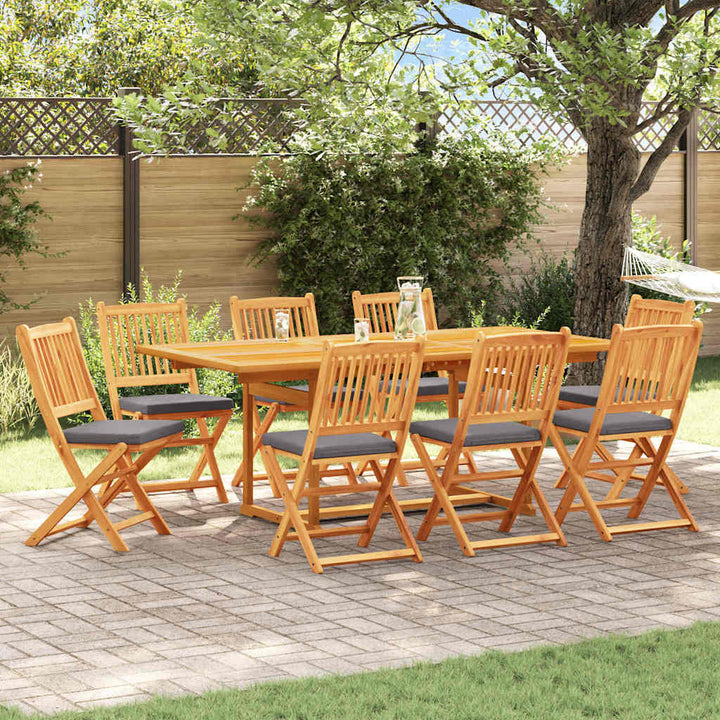 Sammenklappelig stol med pude 8 pcs Grå 49 x 57.5 x 92cm