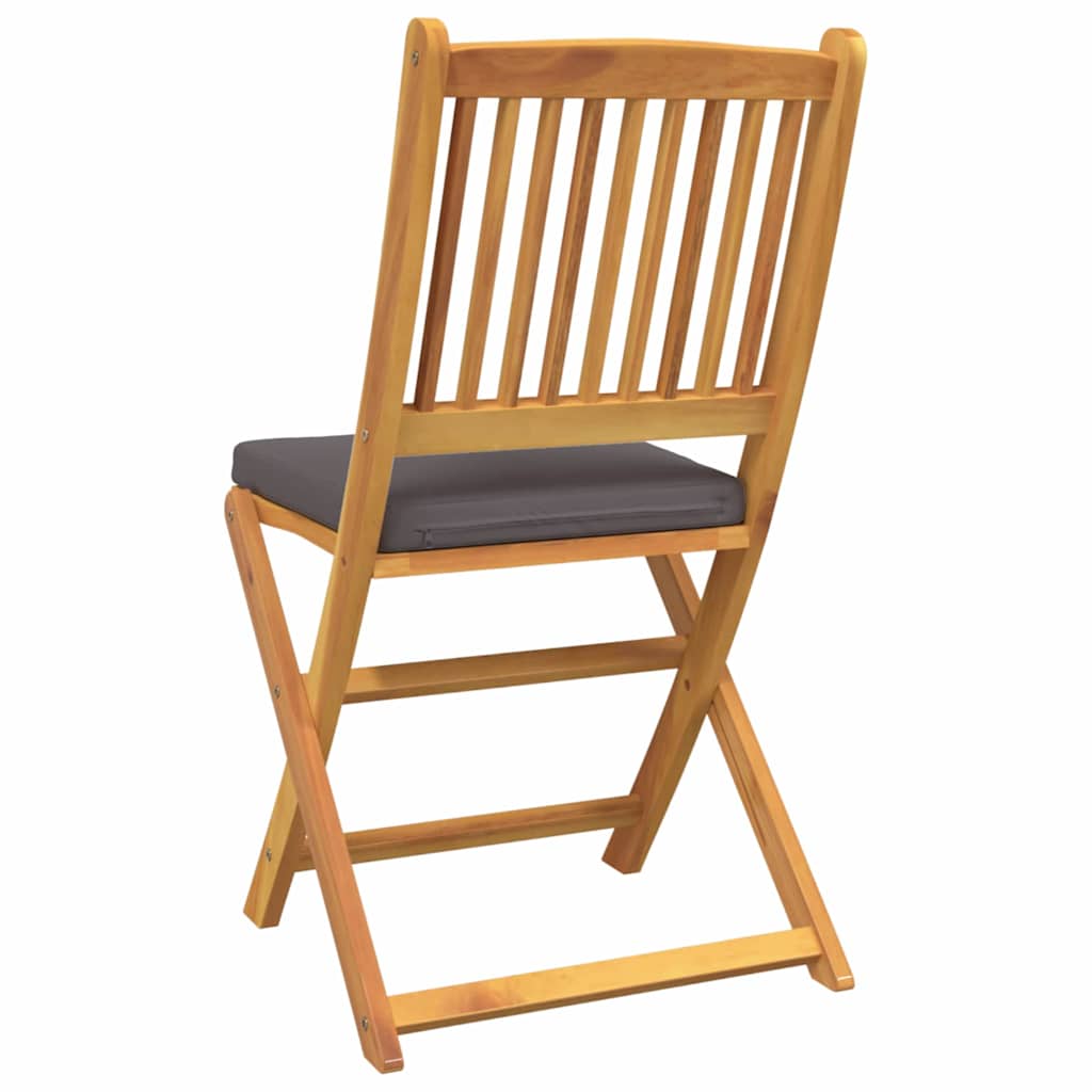 Sammenklappelig stol med pude 8 pcs Grå 49 x 57.5 x 92cm