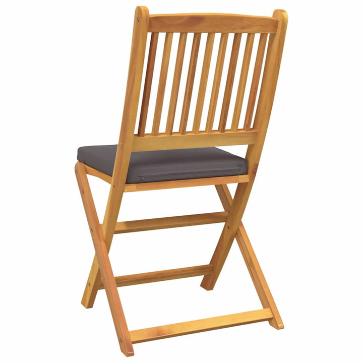 Sammenklappelig stol med pude 8 pcs Grå 49 x 57.5 x 92cm