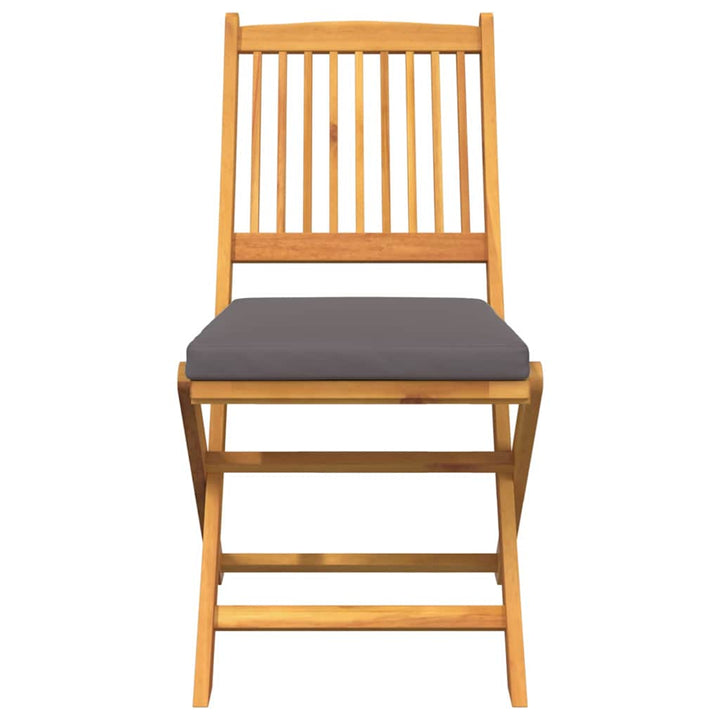 Sammenklappelig stol med pude 8 pcs Grå 49 x 57.5 x 92cm