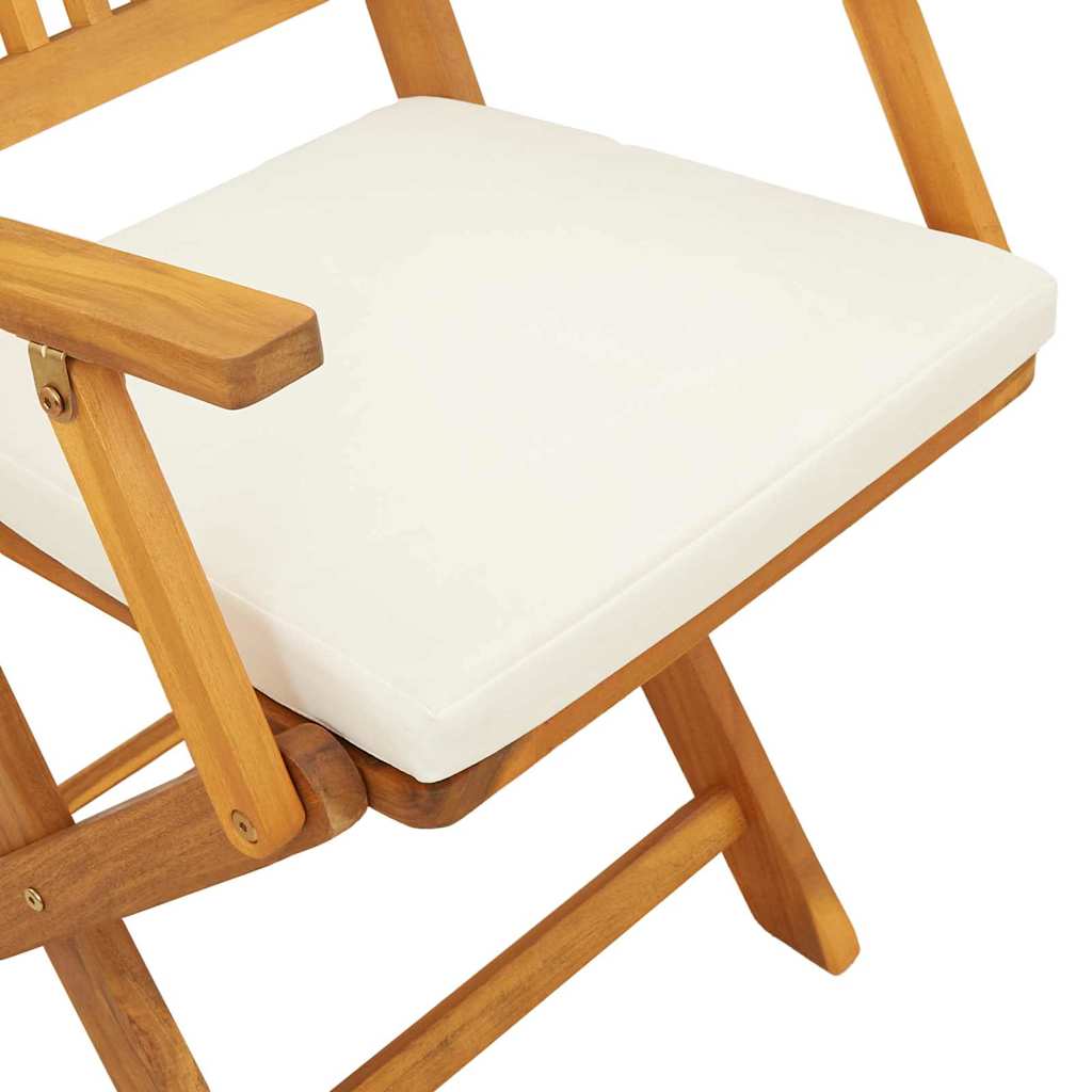 Sammenklappelig stol med pude 8 pcs Hvid 49 x 57.5 x 92cm