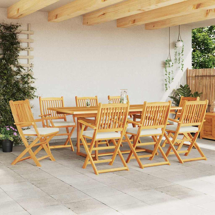 Sammenklappelig stol med pude 8 pcs Hvid 49 x 57.5 x 92cm
