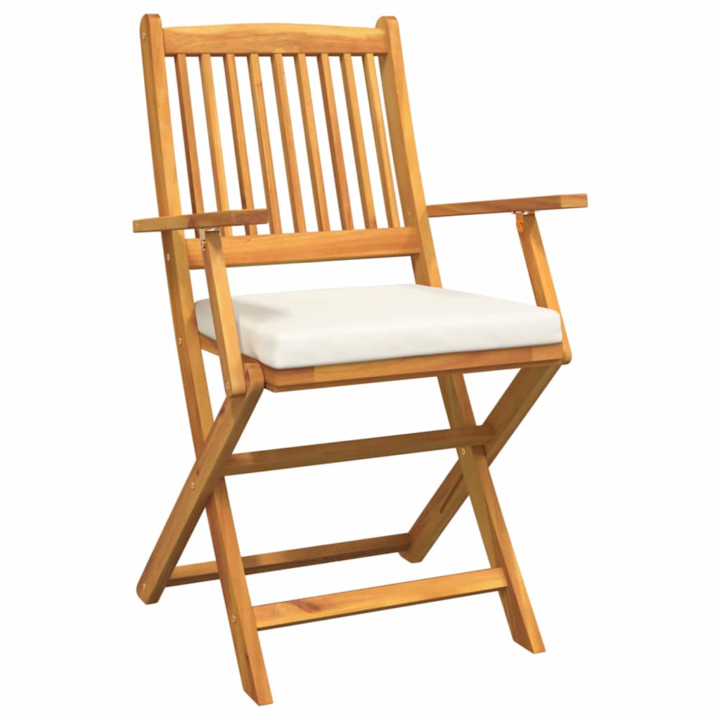 Sammenklappelig stol med pude 8 pcs Hvid 49 x 57.5 x 92cm