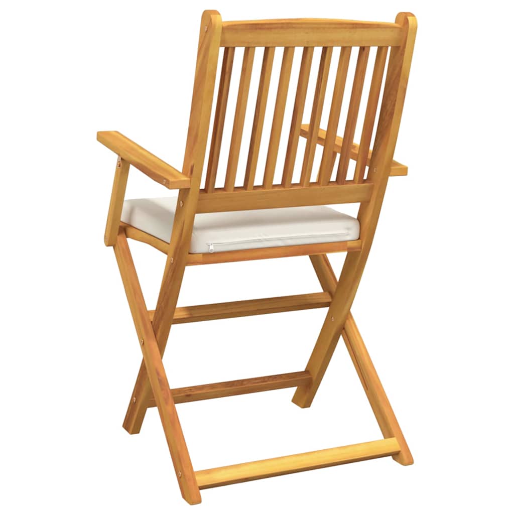 Sammenklappelig stol med pude 8 pcs Hvid 49 x 57.5 x 92cm