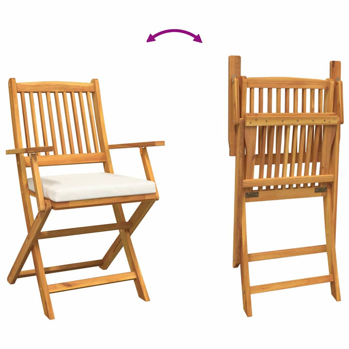 Sammenklappelig stol med pude 8 pcs Hvid 49 x 57.5 x 92cm
