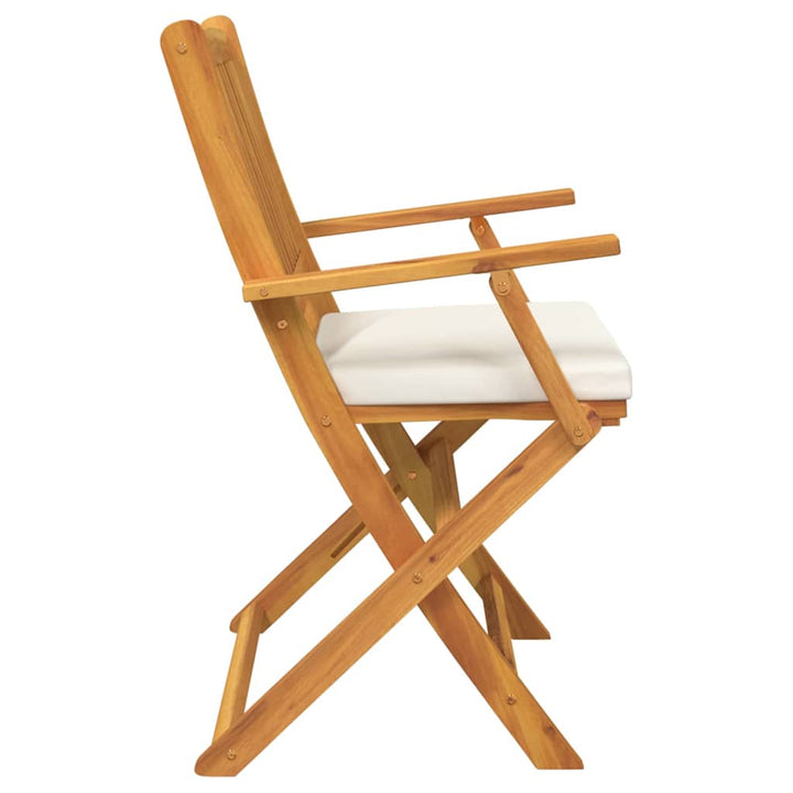 Sammenklappelig stol med pude 8 pcs Hvid 49 x 57.5 x 92cm