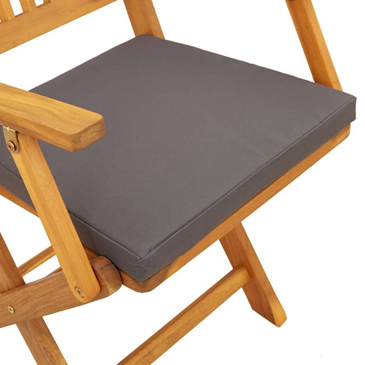 Sammenklappelig stol med pude 8 pcs Grå 49 x 57.5 x 92cm