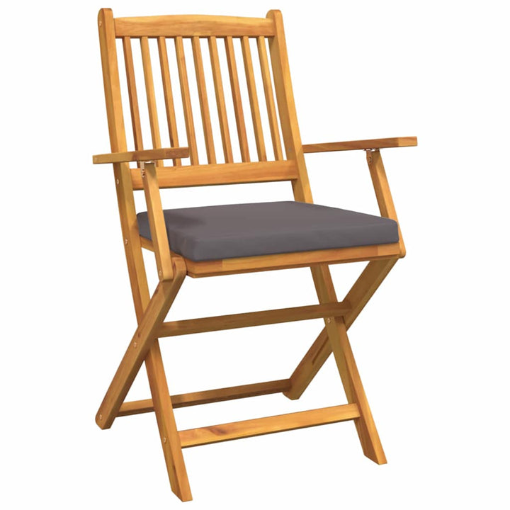 Sammenklappelig stol med pude 8 pcs Grå 49 x 57.5 x 92cm